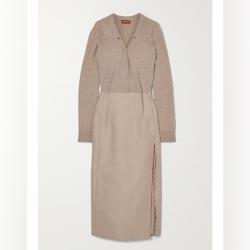 Altuzarra Cream Long Sleeve Sheath Dress - Picture 2 of 9